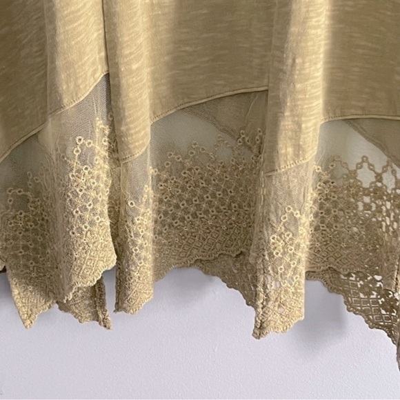 NEW Soft Surroundings Linley Green Asymmetrical Lace Hemline Tunic XS - Picture 6 of 11